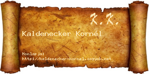 Kaldenecker Kornél névjegykártya