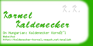 kornel kaldenecker business card